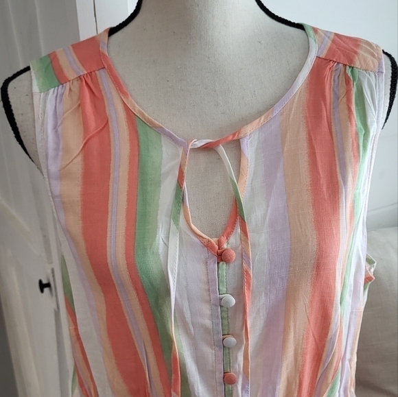 Torrid Rayon Slub Button-Front Tiered Tank - Picture 2 of 9